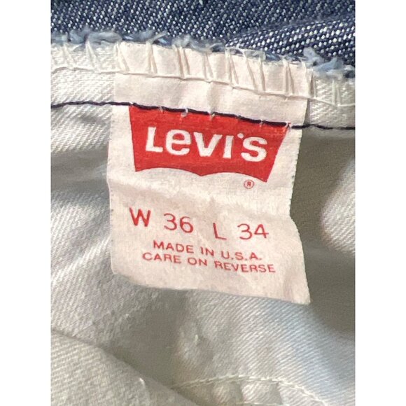 Vintage Orange Tab Levi Pleated Jeans Straight Fit Made in USA Size 36 x 34 - Picture 5 of 5